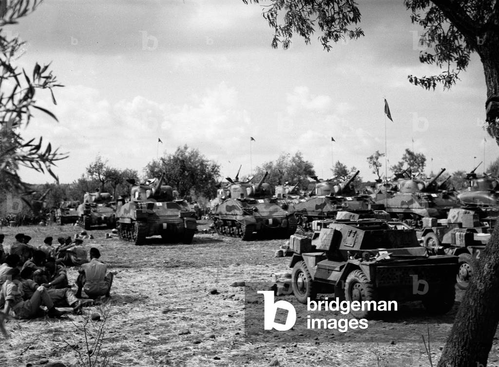 Brigadiers inspection, Sicily, 1943 (b/w photo)