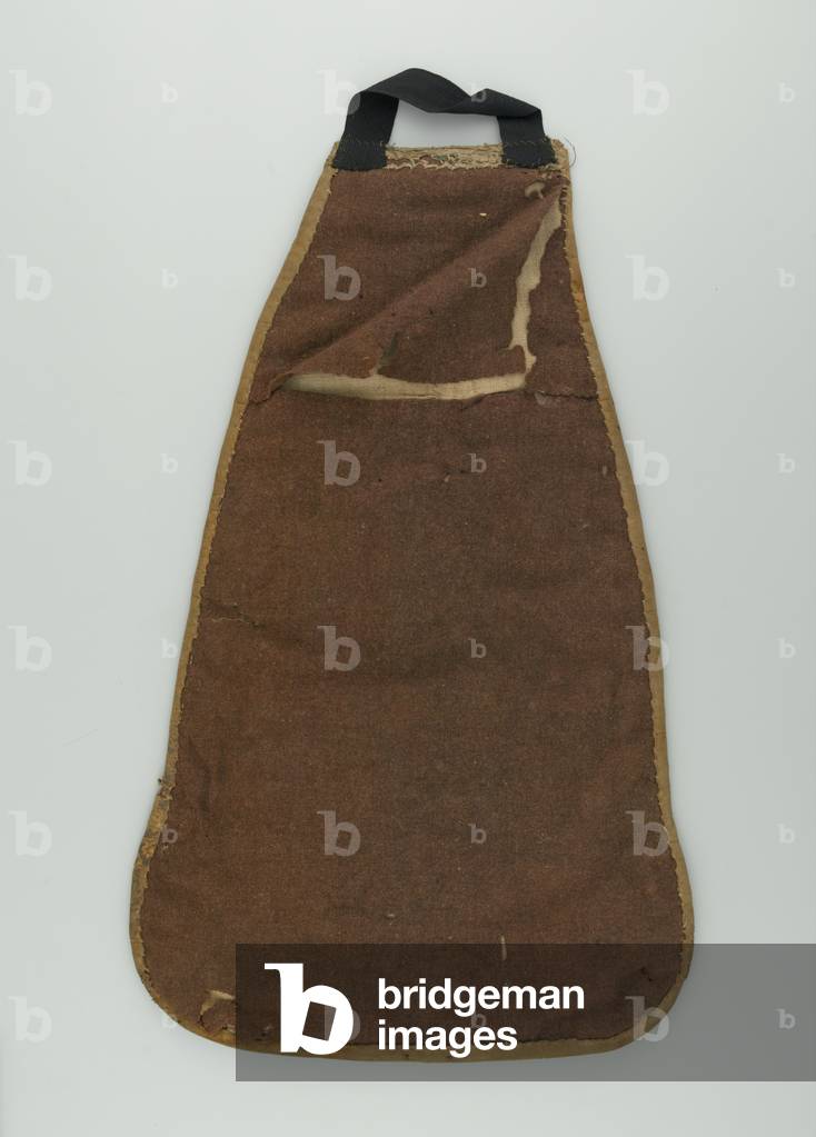 Drummers mitre cap front used as a ladys pocket, 1760 circa (fabric)
