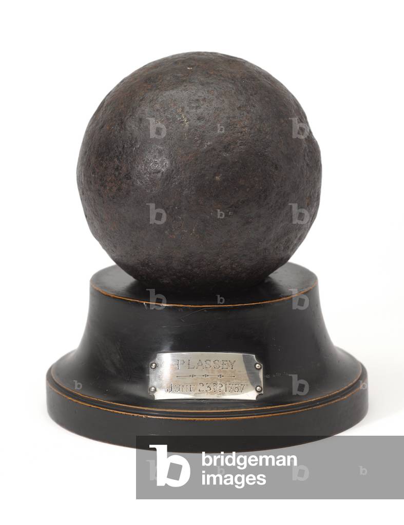 Cannon ball fired at the Battle of Plassey, 23 June 1757 (metal)