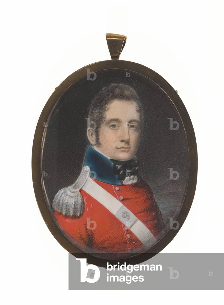 Lieutenant Charles Augustus Elderton (1789-1841), 9th Madras Native Infantry, 25 February 1811 (miniature on ivory)