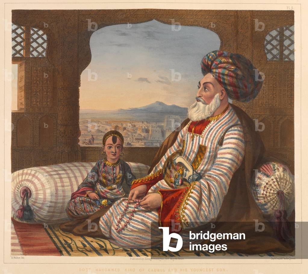Dost Mahommed King of Caubul and his Youngest Son (lithograph)