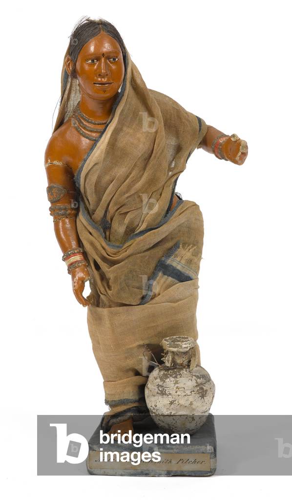 Native Woman with Pitcher, terracotta figurine, India, c.1880 (statuette)