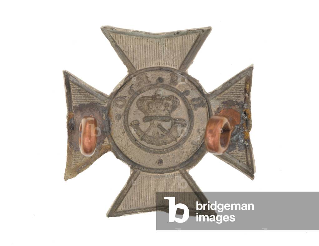 Collar cap badge, Bangalore Rifle Volunteers, 1880 circa (metal)