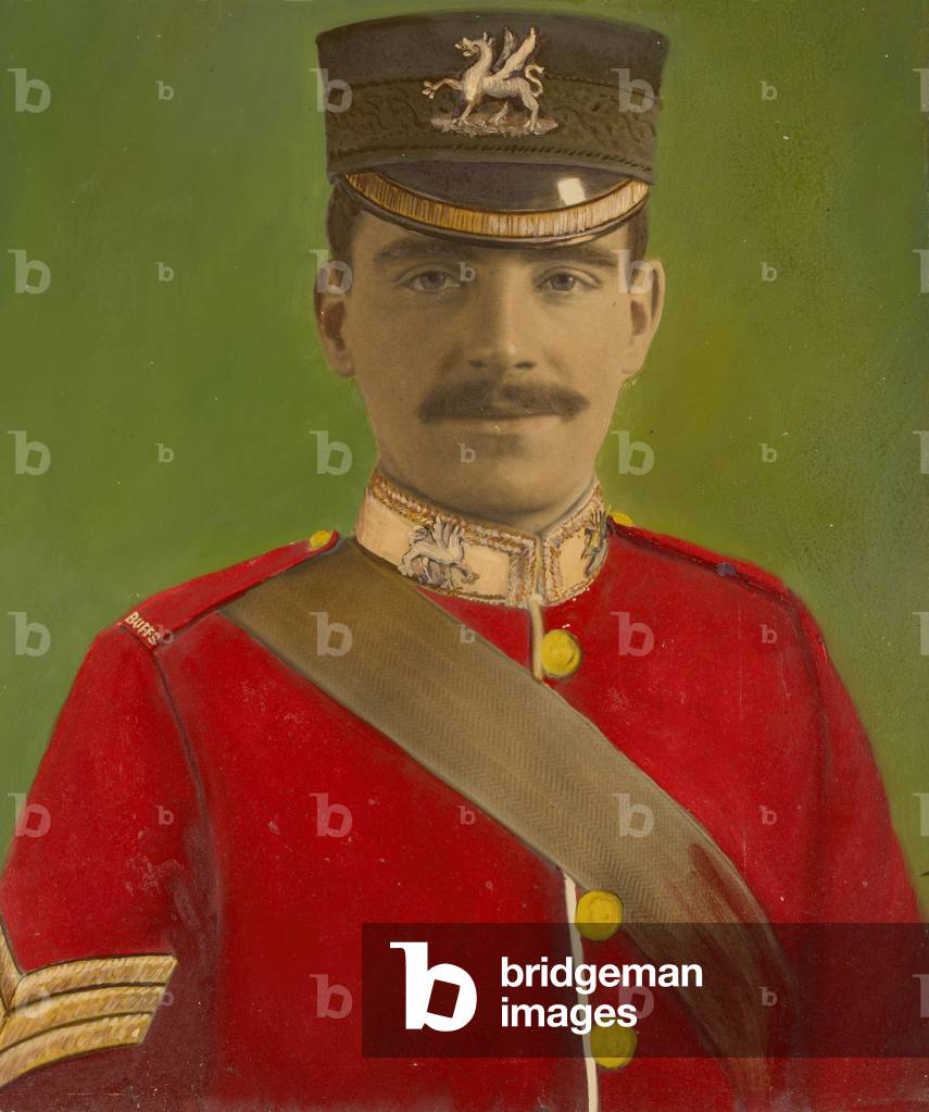Portrait of Acting Corporal William Reginald Cotter VC (oil on photograph on paper)
