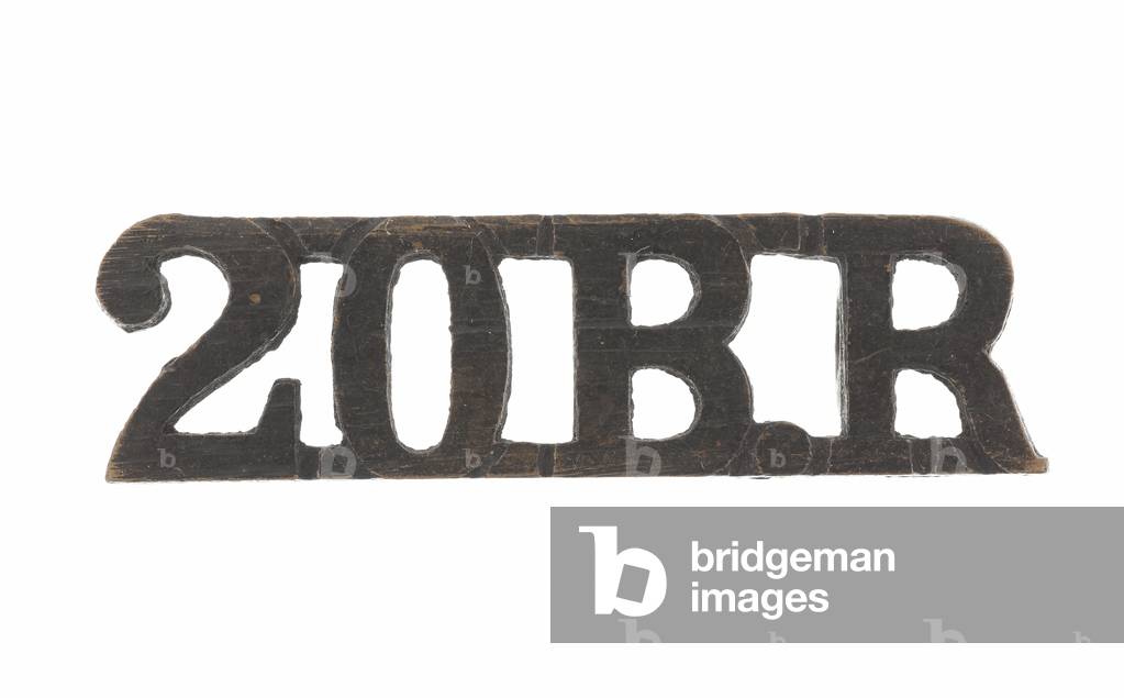 Shoulder title, 20th Burma Rifles, 1922-1937 (metal)