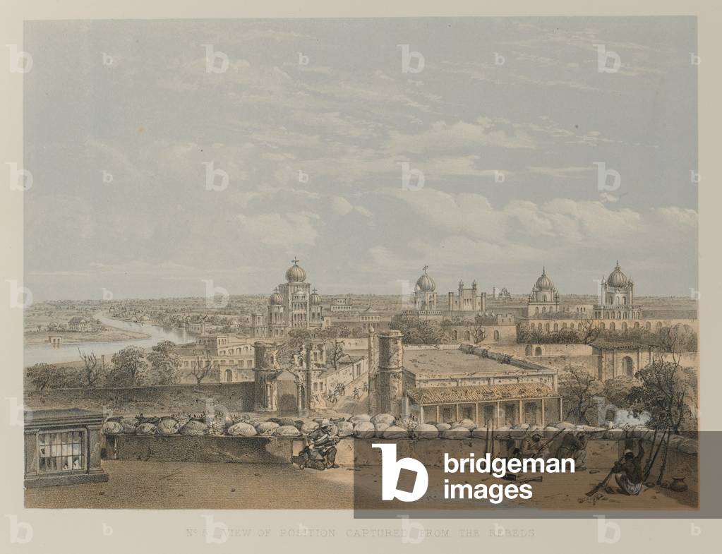 View of Position captured from the Rebels, Lucknow, 1858 circa (litho)
