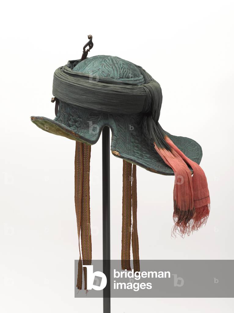 Helmet taken from Tipu Sultan's palace, Seringapatam, 1799 (fabric and metal)