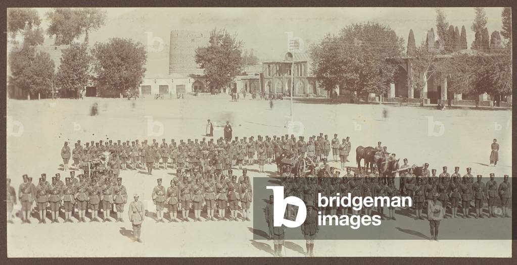 Parade of the South Persia Rifles, 1918 (b/w photo)