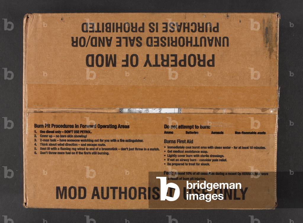 Cardboard box ration pack, menu two, 2013 (cardboard)