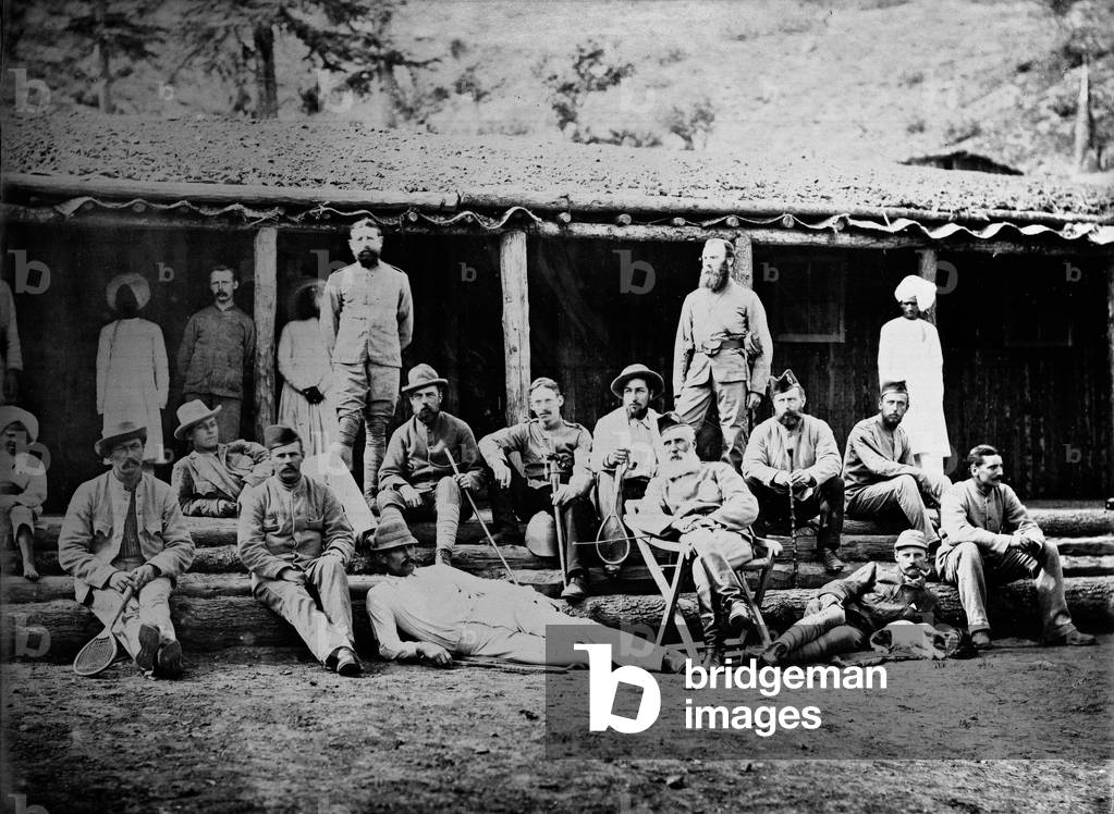 Officers of the 8th (The Kings) Regiment of Foot, Kurram Valley, 1878 (b/w photo)