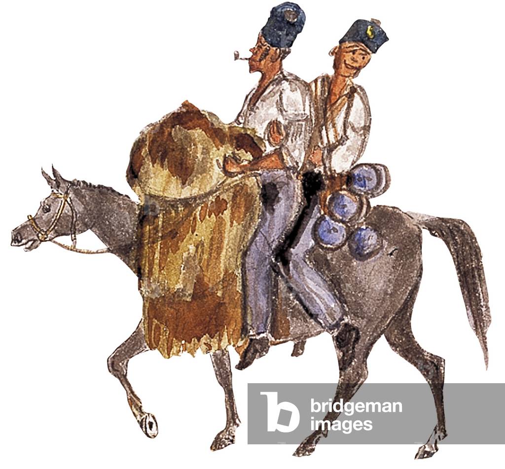 A Forage Fatigue Bono Johnny, Crimean War, c.1854-1856 (w/c)