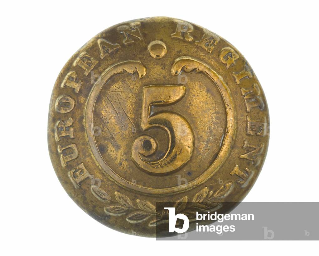 Button, other ranks, 5th Bengal European Regiment, 1858-1860 (brass)