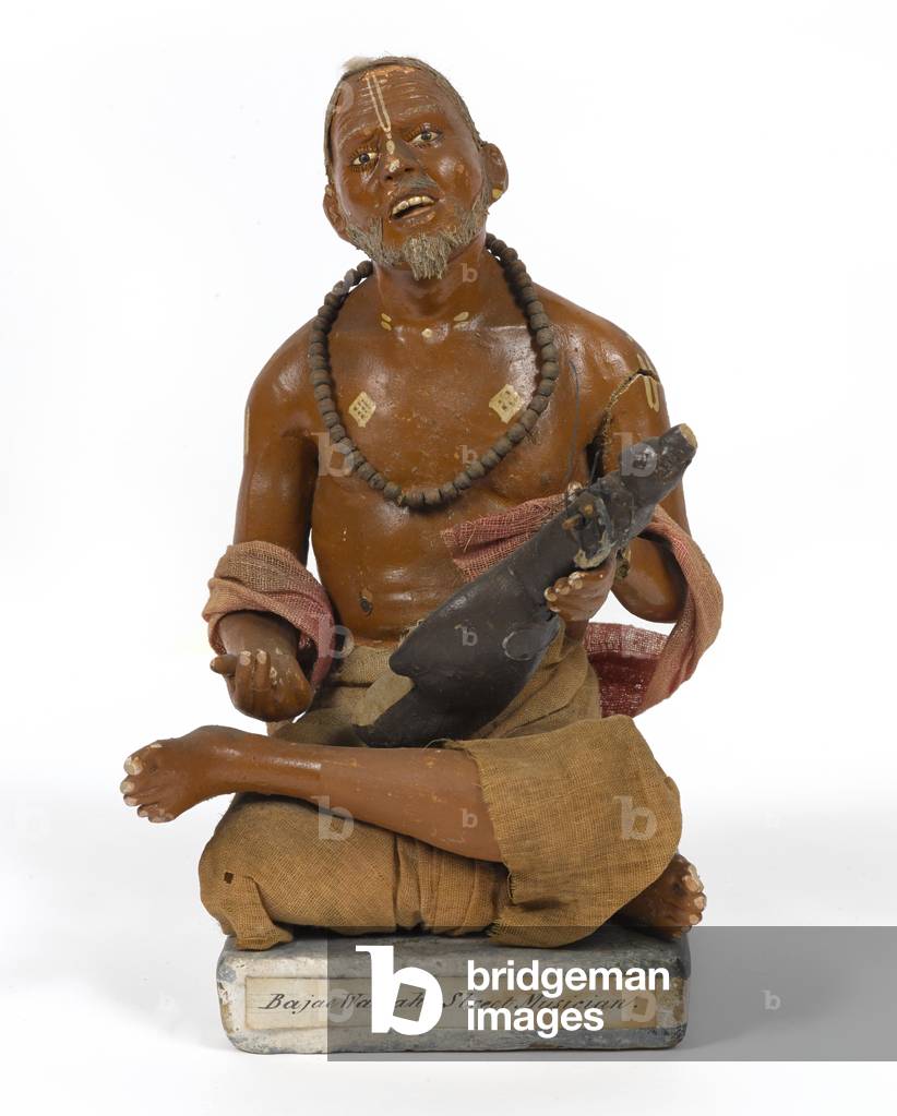 Bajae Wallah, Street Musician, terracotta figurine, India, c.1880 (statuette)