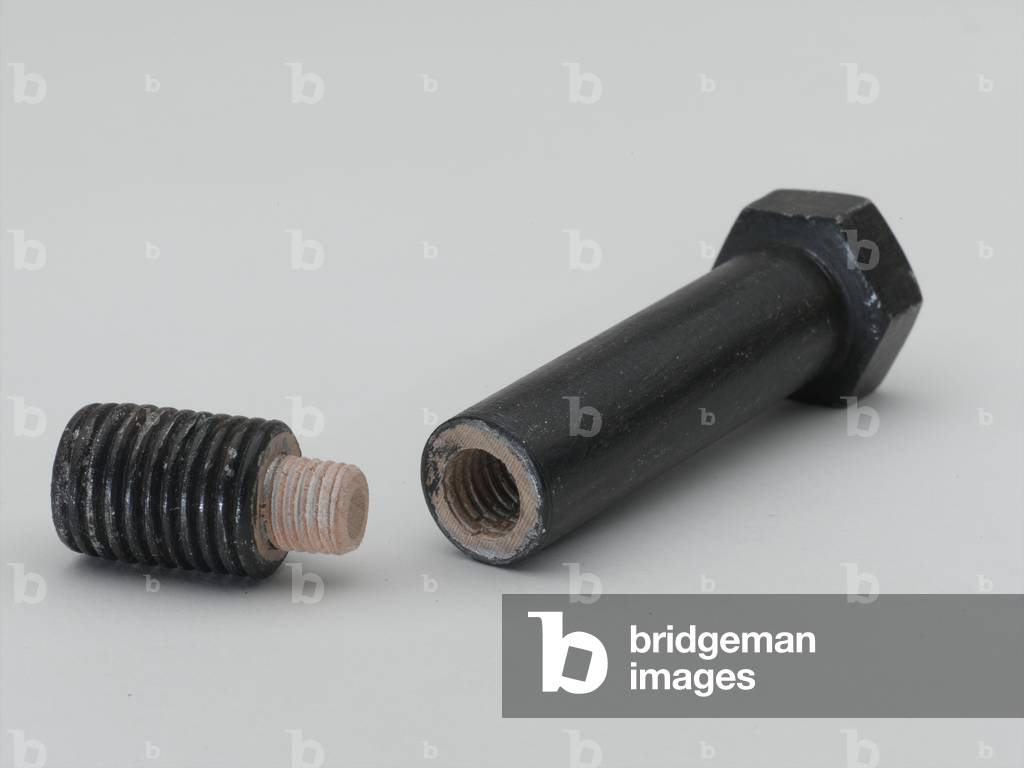 Hollow wooden bolt used to carry messages, 1943 circa (wood)