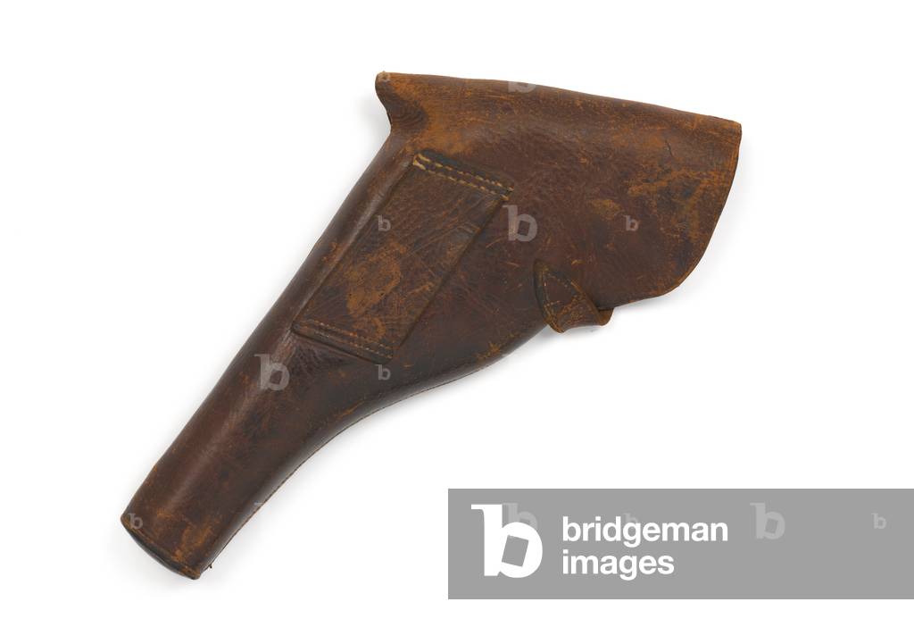 Leather holster for Lancaster .455 in four-barrelled breechloading pistol, c.1890 (holster, pistol)