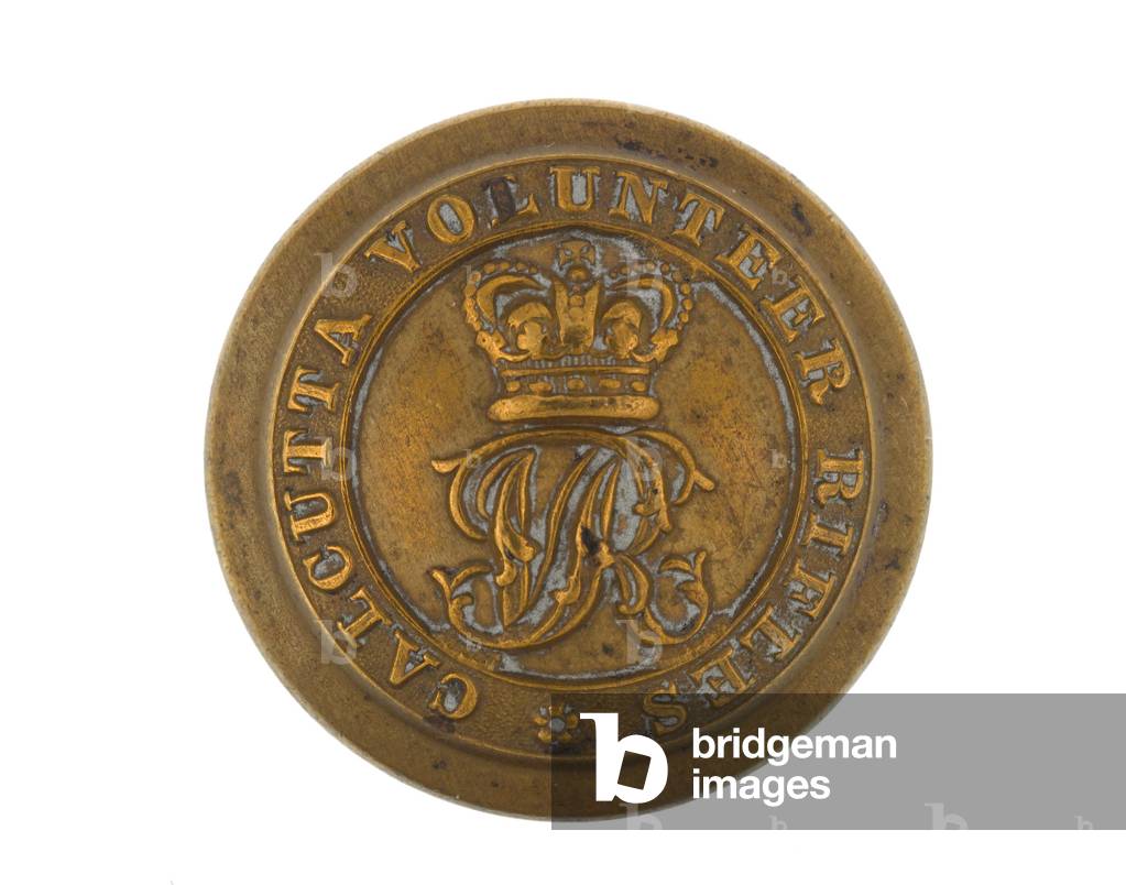 Button, Calcutta Volunteer Rifles, pre-1901 (brass)
