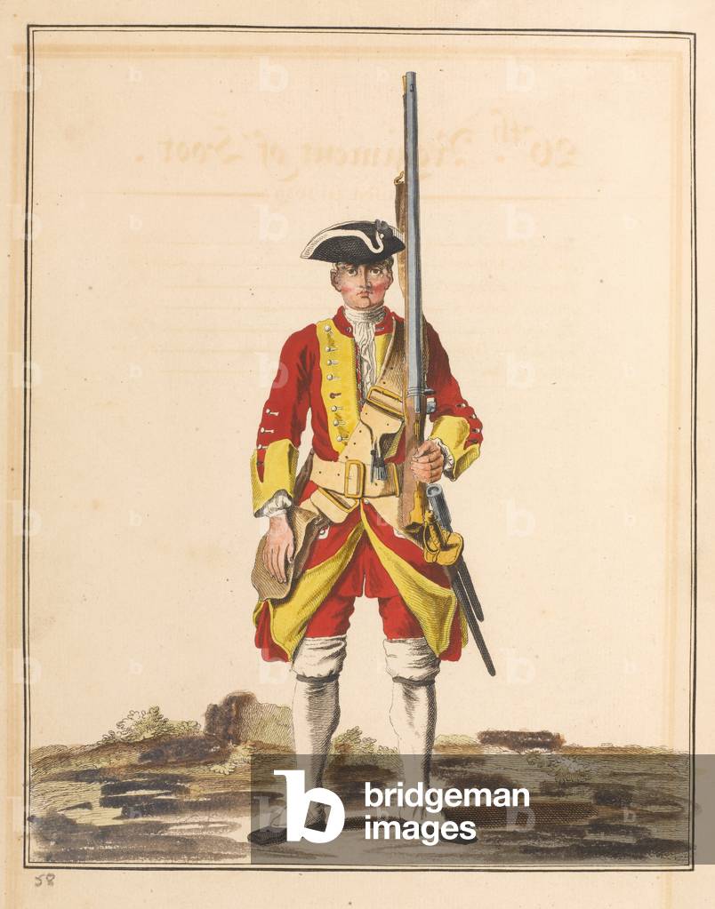 26th Regiment of Foot, 1742 circa (engraving)