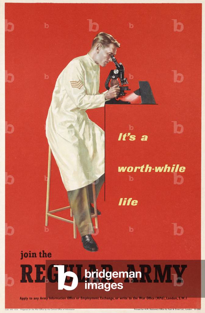 'It's a worth-while life, join the Regular Army', 1949 (colour litho)