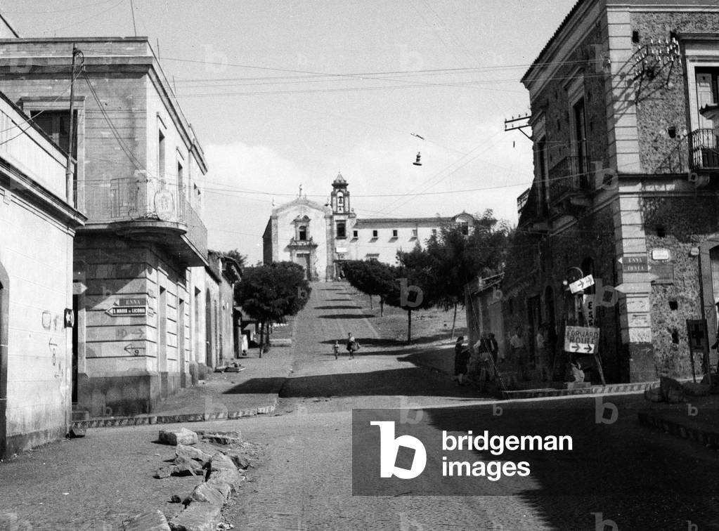 Church of St Anthony of Padua, Belpasso, Sicily, 1943 (b/w photo)
