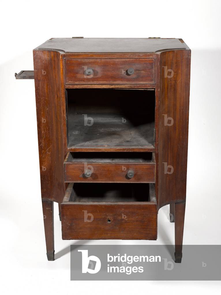 Combined washstand and commode, 1854 circa (mahogany and porcelain)