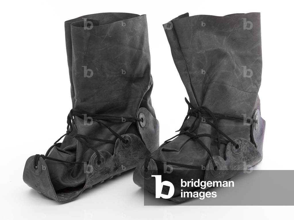 Pair of black rubber Nuclear, Biological and Chemical (NBC) over boots, 1986 (rubber)