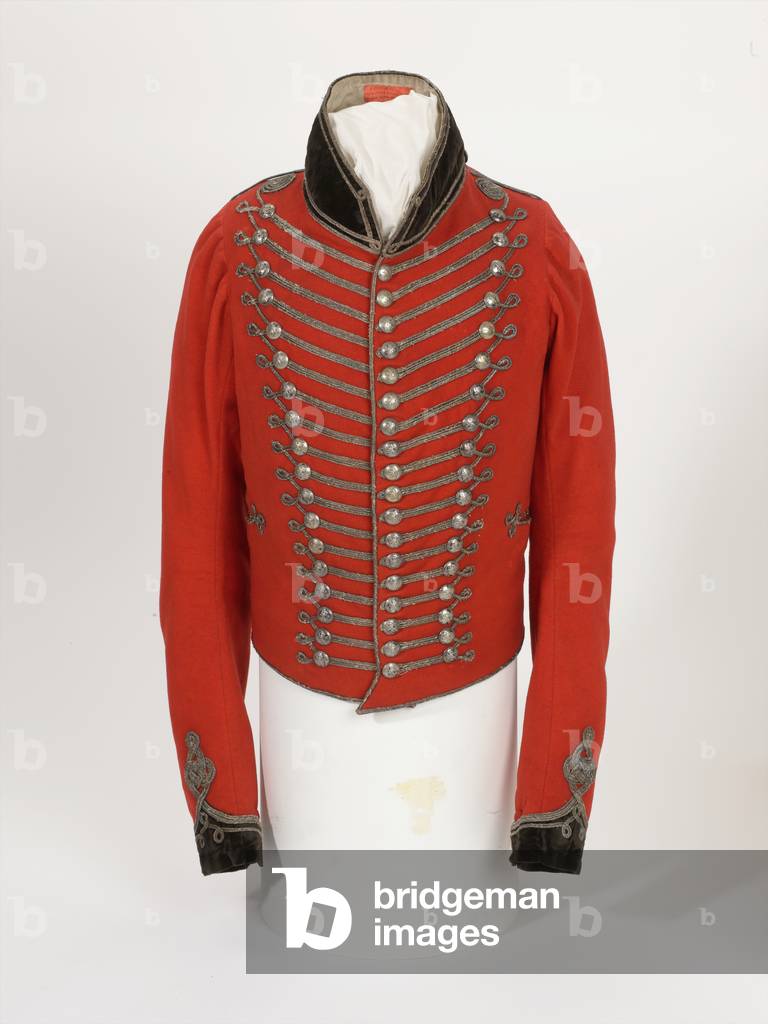 Short frogged officers jacket worn by Colonel Charles Herries, Light Horse Volunteers of London and Westminster, 1813 circa (fabric)