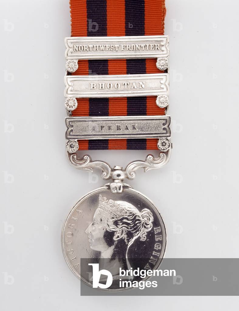 India General Service Medal, Sepoy Moneeram Jaisee, 66th Regiment Bengal Native Infantry (metal)