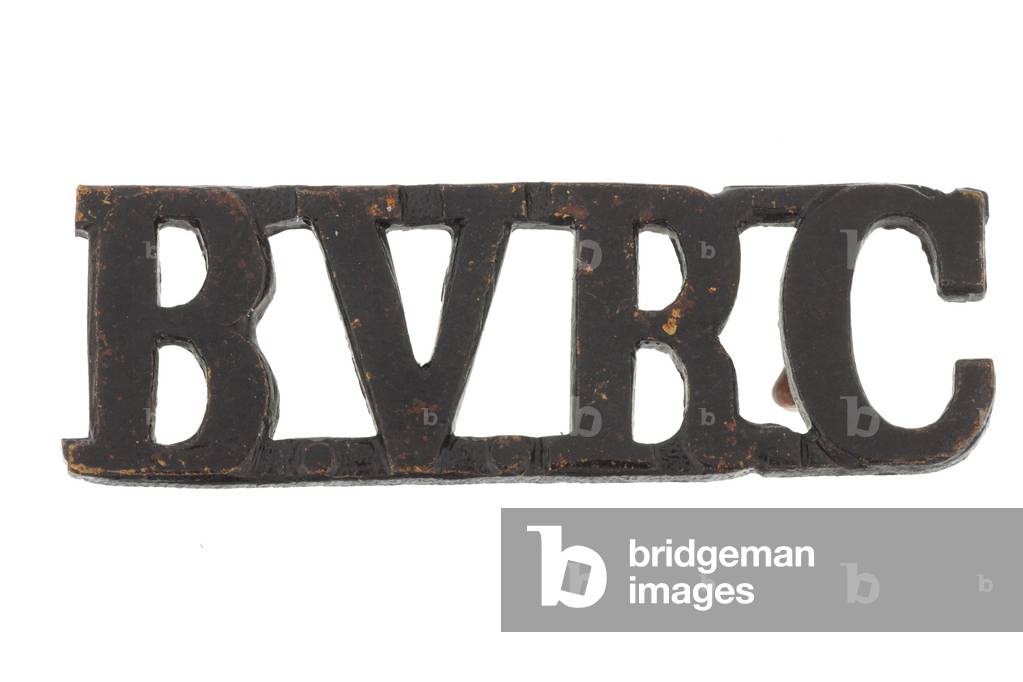 Shoulder title, Bangalore Rifle Volunteers, 1880 circa (metal)