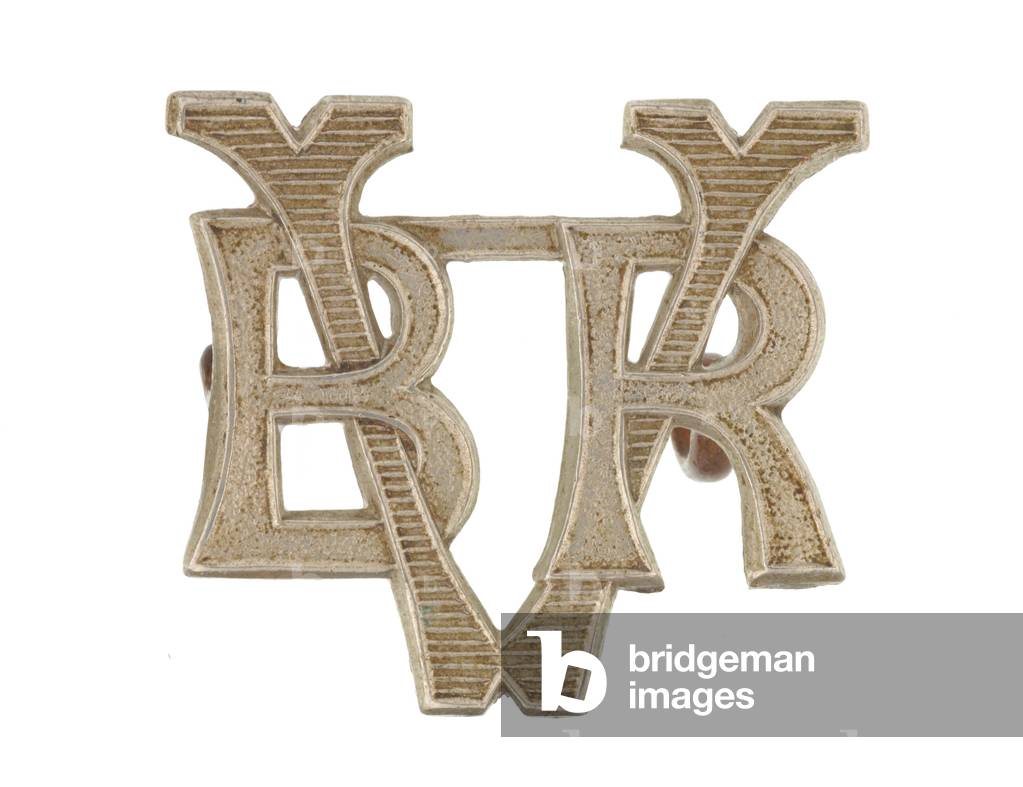 Collar badge, Bangalore Rifle Volunteers, pre-1920 (metal)