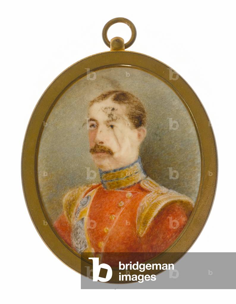 An officer of the 85th (Bucks Volunteers) or Kings Light Infantry Regiment, 1848 circa (miniature on ivory)