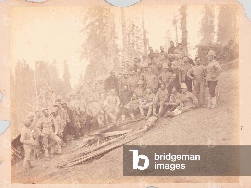 British officers, Black Mountain Expedition, 1888 (b/w photo)