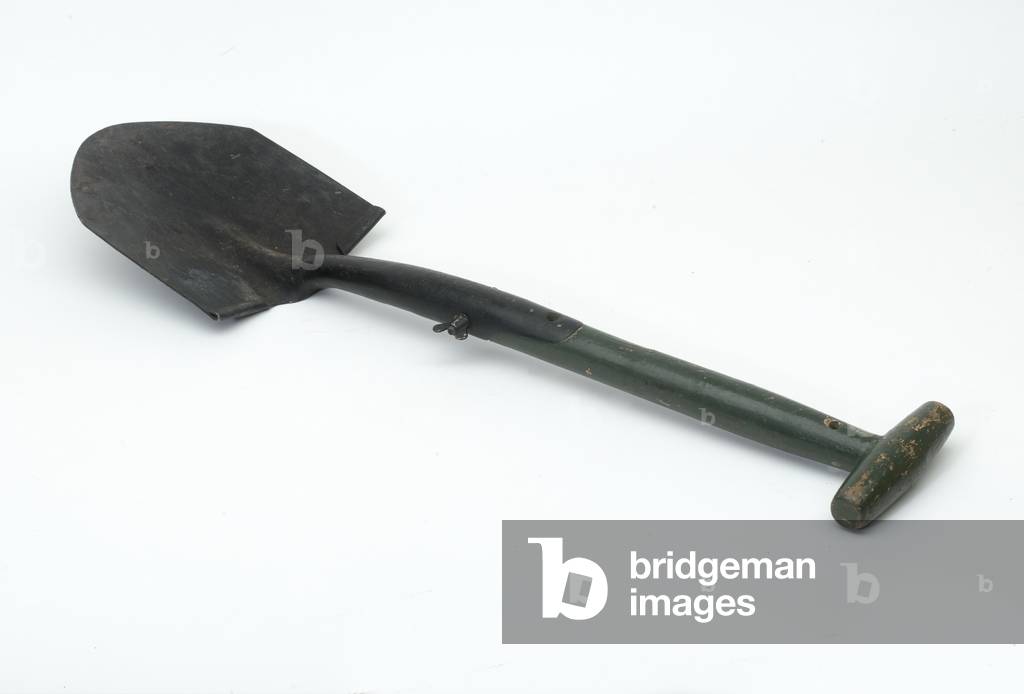 Entrenching tool used by a member of 2nd Battalion, The Scots Guards, during the Falklands War, 1982