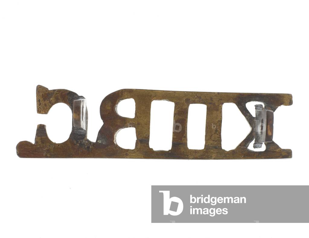 Shoulder title, 12th Regiment of Bengal Cavalry, pre-1903 (metal)