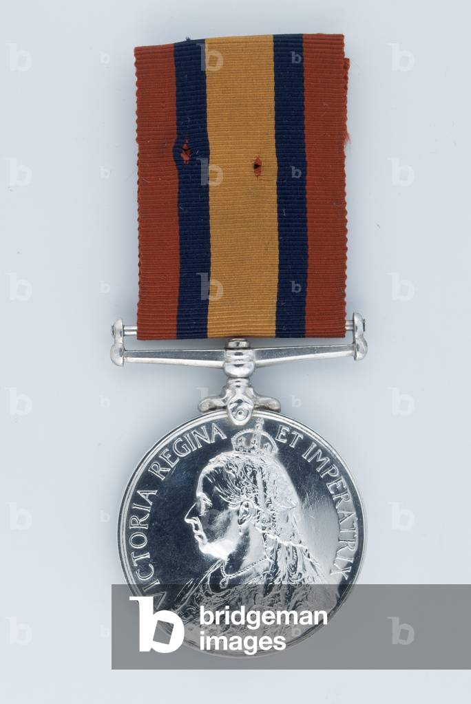 Queens South Africa Medal 1899-1902 awarded to William Barns Wollen a War Artist with The Sphere (metal)