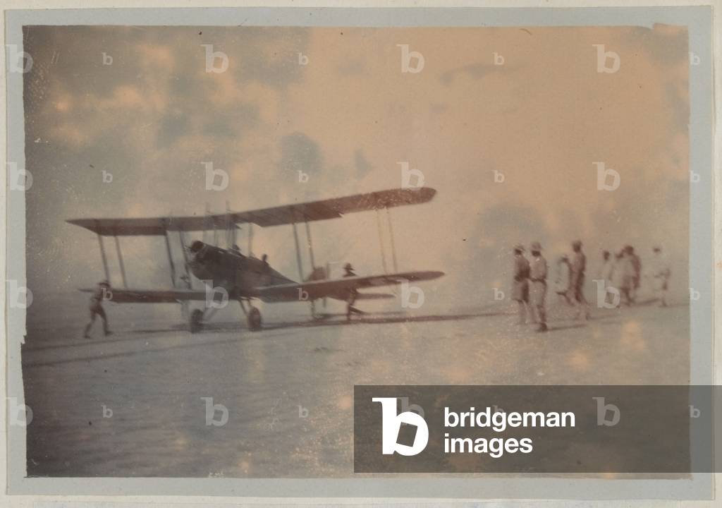 A British BE2C biplane, North West Frontier, 1919 (b/w photo)