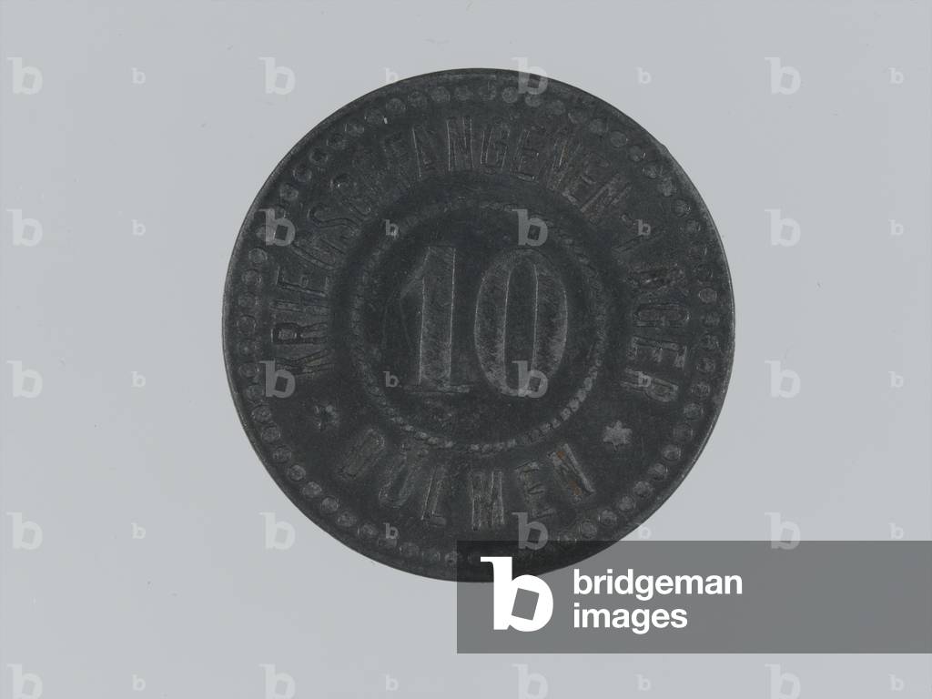 Coin issued to British prisoners of war at Dülmen camp in Westphalia, 1916 circa (metal)