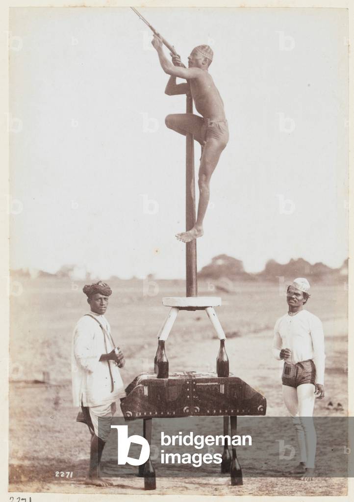 Athletic exercises at the Delhi Camp of Exercise, 1886 (b/w photo)