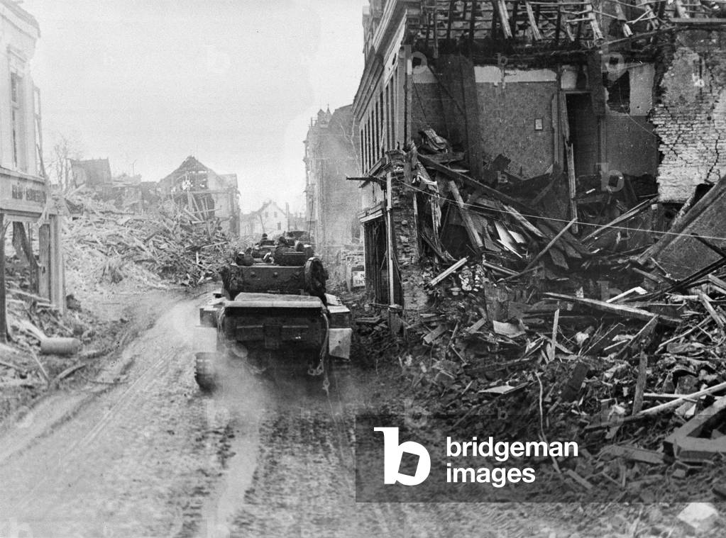The Rhineland and the battle south of Udem, 24 February 1945 (b/w photo)