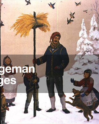 A Norwegian Christmas Eve with a sheaf of hay and birds, anonymous, early 20th century