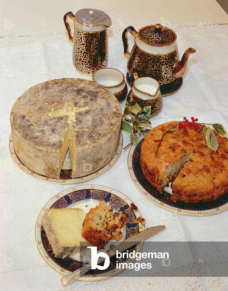 Christmas Fare, Cheese and Spice Fruit Cake (colour litho)