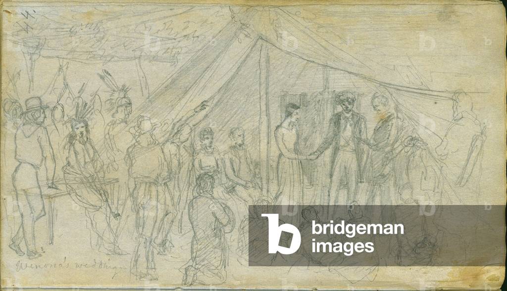 Winona's Wedding, 1851 (pencil on paper)