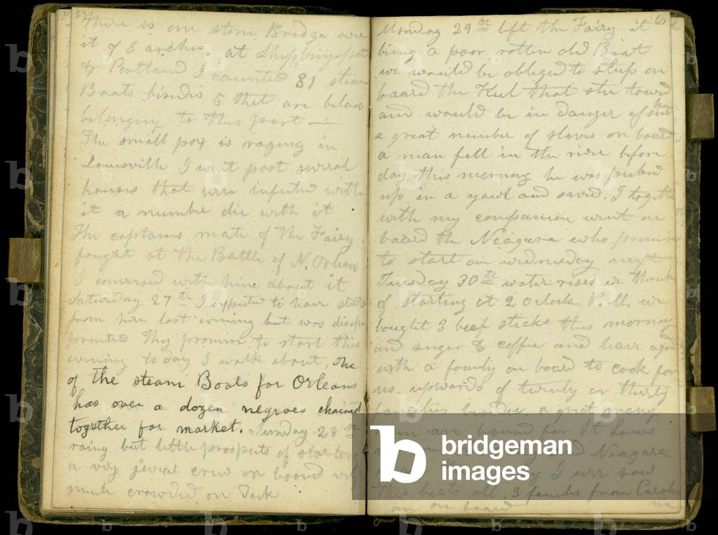 Pages from the diary of John Montgomery Roberts, one of the first settlers in Morton, Illinois, 1830-86 (pen & ink on paper)