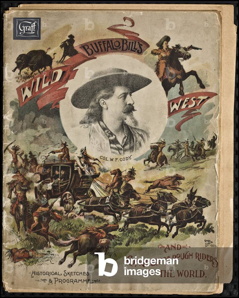 Cody's Wild West Show, 1893 (colour litho)