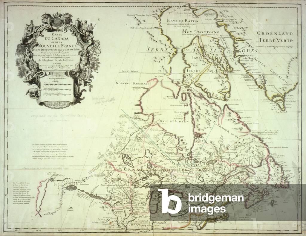 Image de Gravure représentant Carte du Canada, 1703 par Guillaume Delisle