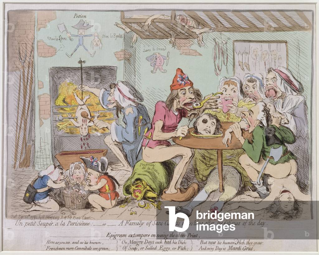 Un Petit Souper a la Parisienne, or A Family of Sans-Culottes Refreshing after the Fatigues of the Day, publis