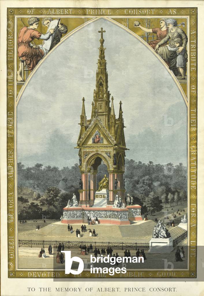 To the Memory of Albert, Prince Consort (Albert Memorial), c.1872 (coloured lithograph)