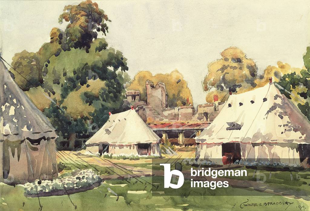 New College Gardens, 1919 (w/c on paper)