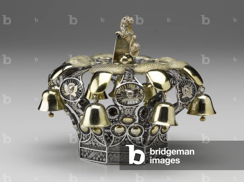 Torah Crown, c. 1830 (silver and brass: filigree, cast, chased, partly gilded)