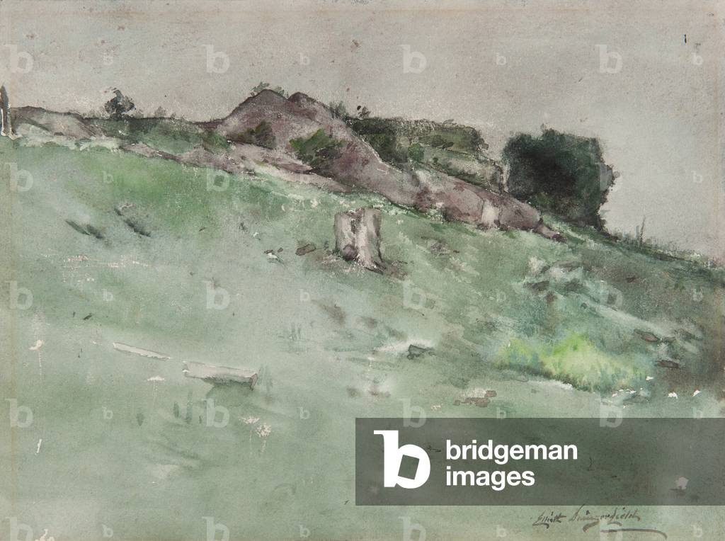 Gray Rock (watercolor on paper mounted on paperboard)