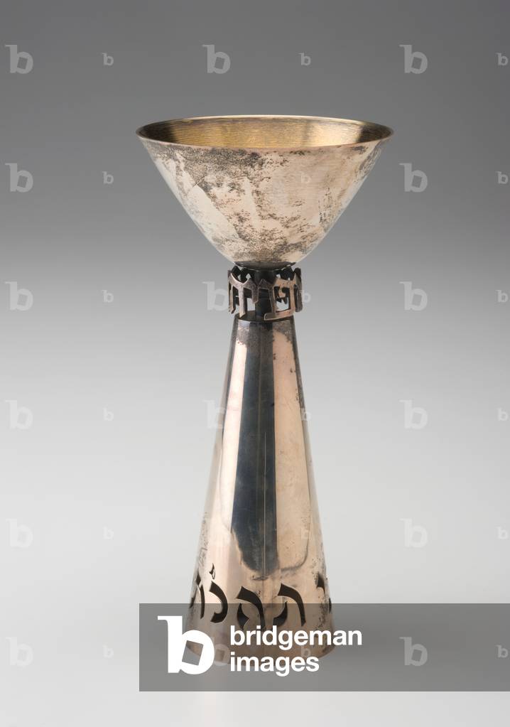 Kiddush Cup, designed 1957, fabricated later (silver: hollow-formed, cut, pierced; partly gilded)